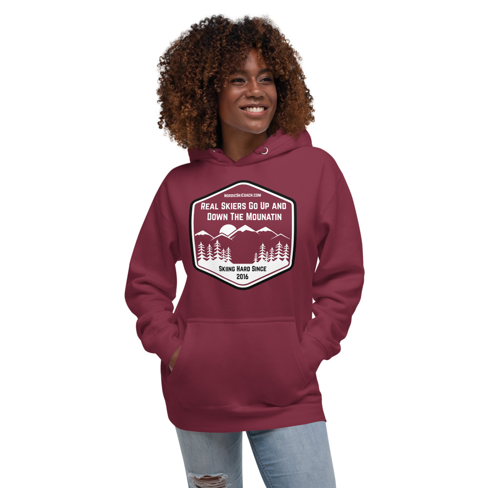 Real Skiers Go Up and Down Hoodie